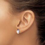 14k White Gold 6mm Heart Lab Created Opal and Amethyst Post Earrings - Image 3