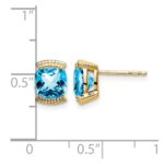14k Blue Topaz Post Earrings - Image 4