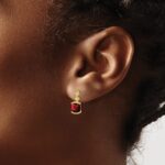 14k Garnet and Diamond Earrings - Image 3