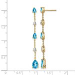 14k Blue Topaz and White Topaz Dangle Earrings - Image 4