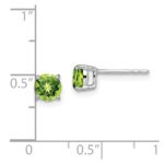 14k White Gold Round Peridot Earrings - Image 4