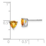 14k White Gold Trillion Citrine Earrings - Image 4