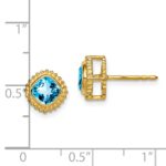 14k Cushion Blue Topaz Earrings - Image 4