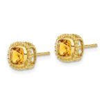14k Cushion Citrine Earrings - Image 2