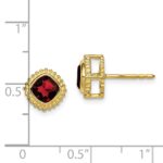 10k Cushion Garnet Earrings - Image 4