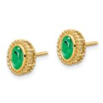 14k 5x3mm Oval Emerald Post Earrings - Image 2