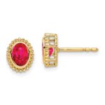 14k 5x3mm Oval Ruby Post Earrings
