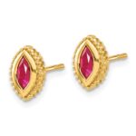 14k 6x3mm Marquise Ruby Post Earrings - Image 2