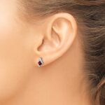10k White Gold Cushion Garnet and Diamond Earrings - Image 3