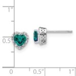 Sterling Silver Rhodium-plated Created Alexandrite/Diamond Earrings - Image 4