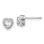 Sterling Silver Rhodium-plated White Topaz and Diamond Earrings