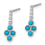 14k White Gold Turquoise Earrings - Image 2