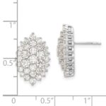 14k 2 1/2 carat Lab Grown Diamond VS/SI+ G+ Complete Cluster Post Earrings - Image 3