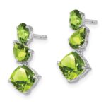 14k White Gold Peridot Dangle Earrings - Image 2