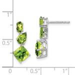 14k White Gold Peridot Dangle Earrings - Image 4
