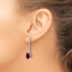 14k White Gold 1/2 carat Lab Grown Diamond VS/SI+ G+ and Lab Created Ruby Earring Jackets - Image 3