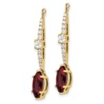 14k 1/2 carat Lab Grown Diamond VS/SI+ G+ and Lab Created Ruby Earring Jackets - Image 2