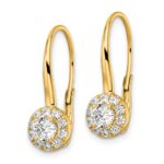 14k 1ct.  Lab Grown Diamond VS/SI+ G+ Complete Drop Leverback Earrings - Image 2