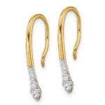 14k 1/8 carat Lab Grown Diamond VS/SI+ G+ Complete Drop Wire Earrings - Image 2