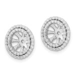 14k White Gold 1/2 carat Diamond Double Circle Earring Jackets - Image 2