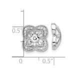 14k White Gold 1/5 carat Diamond Fancy Square Earring Jackets - Image 4