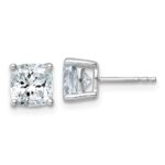 14k White Gold 3 carat Certified Lab Grown Diamond VS/SI+ G+ Cushion Complete Four Prong Stud Earrings