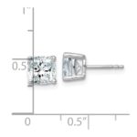 14k White Gold 3 carat Certified Lab Grown Diamond VS+ F+ Cushion Complete Four Prong Stud Earrings - Image 4