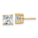 14k 4 carat Lab Grown Diamond VS/SI+ G+ Cushion Complete Four Prong Stud Earrings
