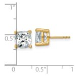 14k 4 carat Certified Lab Grown Diamond VS/SI+ G+ Cushion Complete Four Prong Stud Earrings - Image 4