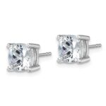 14k White Gold 5 carat Lab Grown Diamond VS/SI+ G+ Cushion Complete Four Prong Stud Earrings - Image 2