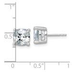 14k White Gold 5 carat Lab Grown Diamond VS/SI+ G+ Cushion Complete Four Prong Stud Earrings - Image 4