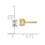 14k 1/2 carat Lab Grown Diamond VS+ F+ Radiant Complete Four Prong Stud Earrings - Image 4
