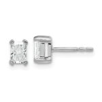 14k White Gold 3/4 carat Lab Grown Diamond VS+ F+ Radiant Complete Four Prong Stud Earrings