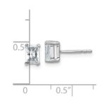 14k White Gold 1 carat Lab Grown Diamond VS/SI+ G+ Radiant Complete Four Prong Stud Earrings - Image 4