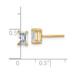14k 1 carat Lab Grown Diamond VS+ F+ Radiant Complete Four Prong Stud Earrings - Image 4