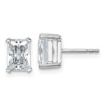 14k White Gold 3 carat Certified Lab Grown Diamond VS/SI+ G+ Radiant Complete Four Prong Stud Earrings
