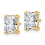 14k 4 carat Lab Grown Diamond VS/SI+ G+ Radiant Complete Four Prong Stud Earrings - Image 2