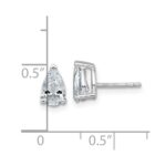 14k White Gold 1 1/2 carat Lab Grown Diamond VS+ F+ Complete Pear Three Prong Stud Earrings - Image 4