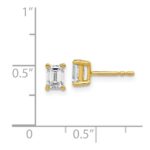 14k Yellow Gold 4.95x3.45mm Emerald Earring Mountings - Image 3