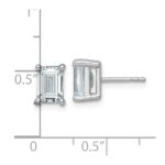 14k White Gold 3 carat Certified Lab Grown Diamond VS/SI+ G+ Emerald Complete Four Prong Stud Earrings - Image 4
