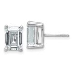 14k White Gold 4 carat Certified Lab Grown Diamond VS/SI+ G+ Emerald Complete Four Prong Stud Earrings