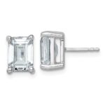 14k White Gold 5 carat Certified Lab Grown Diamond VS/SI+ G+ Emerald Complete Four Prong Stud Earrings