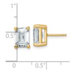 14k 5 carat Lab Grown Diamond VS/SI+ G+ Emerald Complete Four Prong Stud Earrings - Image 4