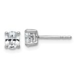 14k White Gold 1/2 carat Certified Lab Grown Diamond VS+ F+ Complete Oval Four Prong Stud Earrings