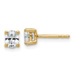 14k 1/2 carat Certified Lab Grown Diamond VS+ F+ Complete Oval Four Prong Stud Earrings