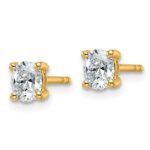14k 1/2 carat Certified Lab Grown Diamond VS+ F+ Complete Oval Four Prong Stud Earrings - Image 2