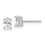 14k White Gold 5/8 carat Lab Grown Diamond VS/SI+ G+ Complete Oval Four Prong Stud Earrings