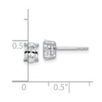 14k White Gold 3/4 carat Lab Grown Diamond VS/SI+ G+ Complete Oval Four Prong Stud Earrings - Image 4