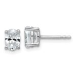 14k White Gold 1 carat Certified Lab Grown Diamond VS+ F+ Complete Oval Four Prong Stud Earrings