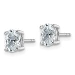 14k White Gold 3 carat Lab Grown Diamond VS/SI+ G+ Complete Oval Four Prong Stud Earrings - Image 2